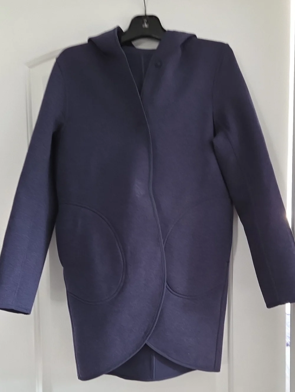 Lululemon City Bound Navy Blue Snap Wrap Reversible Hooded Jacket Size Small